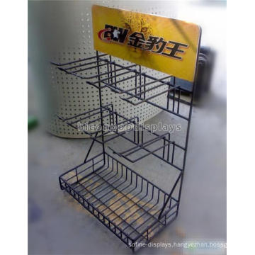 Custom Design Metal Wire Mobile Cell Phone Accessories Commercial Counter Charger Display Stand